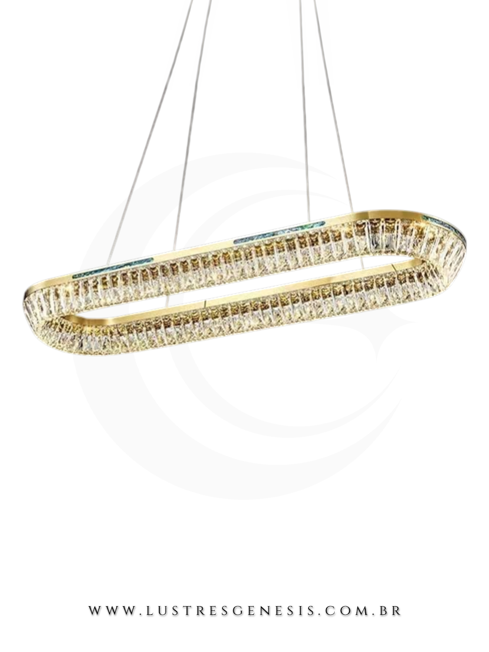 Pendente Adah Cristal e Metal Dourado C&oacute;d 6612